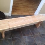 Custom designed wood dining room bench