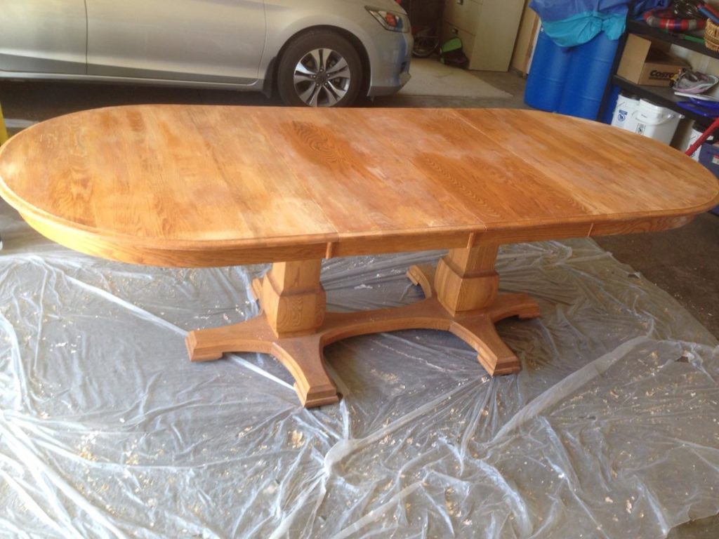 Wood dining room table refinishing