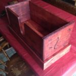 Custom designed cello stand - stained - burned design