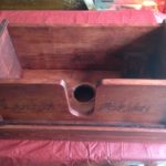 Custom designed cello stand - stained - burned design